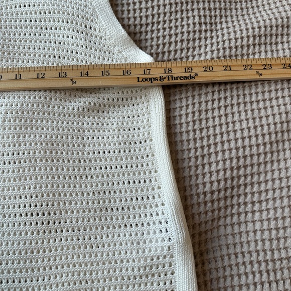 Cream Sleeveless Womens Knit Top L Crochet Cottagecore Prairie Granola Indie - Picture 5 of 6